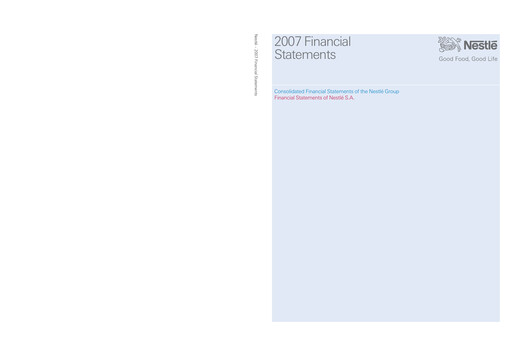 Vorschaubild Nestlé Finanzmitteilung 2007