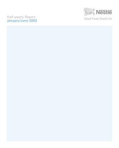 Miniature Nestlé Rapport semestriel 2003-h1