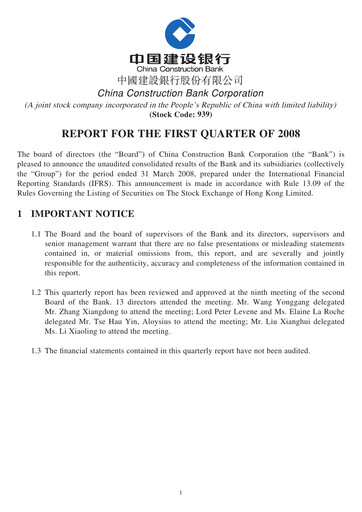 Thumbnail China Construction Bank Quarterly Report 2008-q1