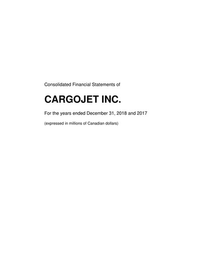 Thumbnail Cargojet Financial Statement 2018