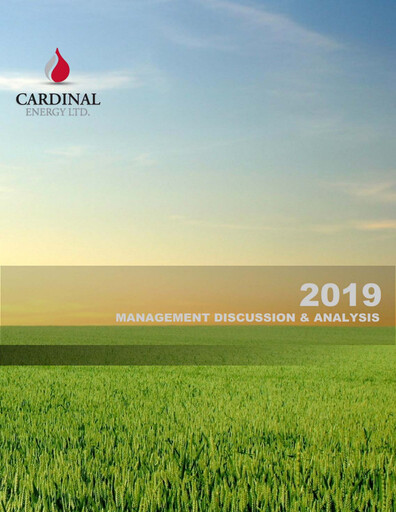 Vorschaubild Cardinal Energy Finanzbericht 2019