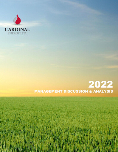 Vorschaubild Cardinal Energy Finanzbericht 2022