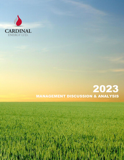 Vorschaubild Cardinal Energy Finanzbericht 2023