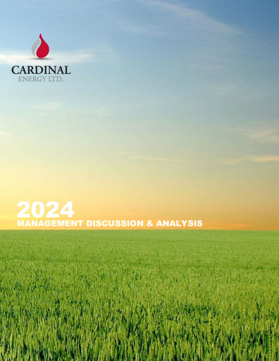 Vorschaubild Cardinal Energy Finanzbericht 2024