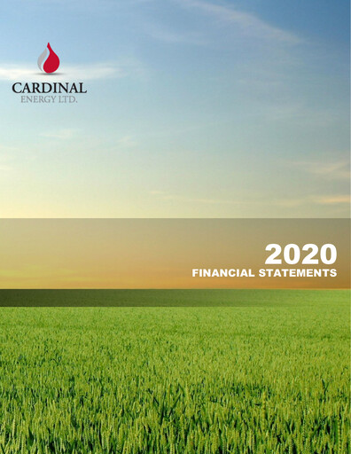Vorschaubild Cardinal Energy Finanzmitteilung 2020
