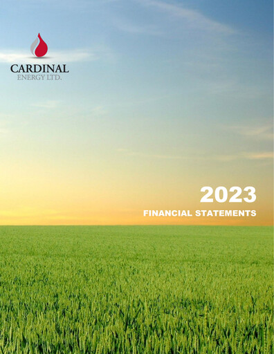 Vorschaubild Cardinal Energy Finanzmitteilung 2023