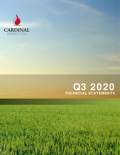 Vorschaubild Cardinal Energy Quartalsbericht 2020-q3