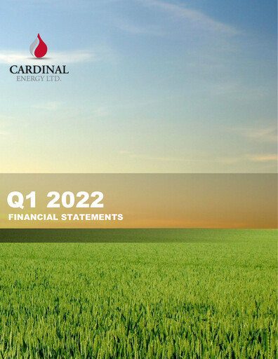 Vorschaubild Cardinal Energy Quartalsbericht 2022-q1