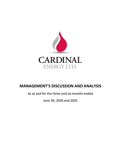 Vorschaubild Cardinal Energy Quartalsbericht 2026-q2