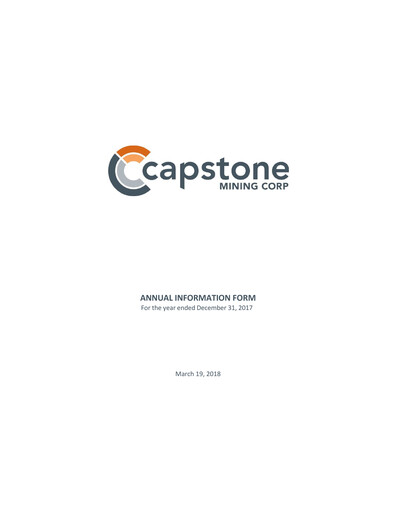 Thumbnail Capstone Copper Annual Report 2017