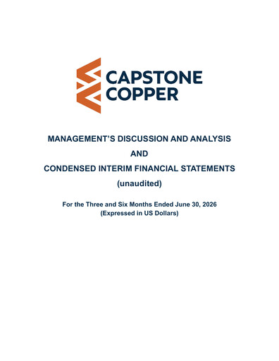 Thumbnail Capstone Copper Quarterly Report 2026-q2