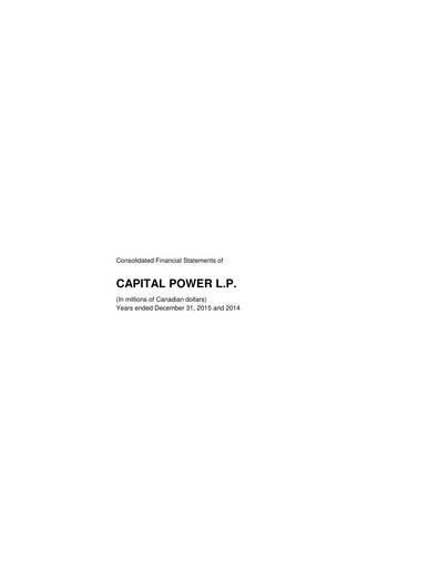 Thumbnail Capital Power Financial Statement 2015