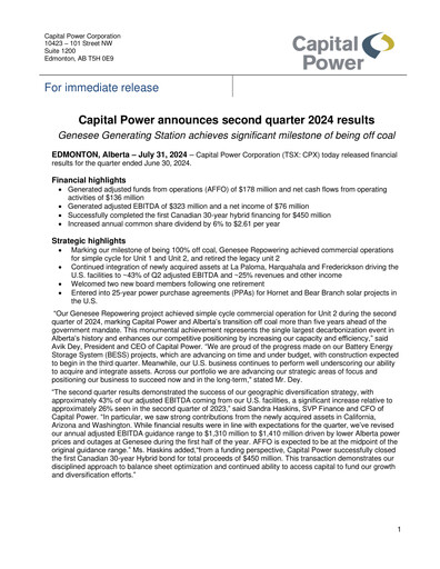 Thumbnail Capital Power Quarterly Report 2024-q2