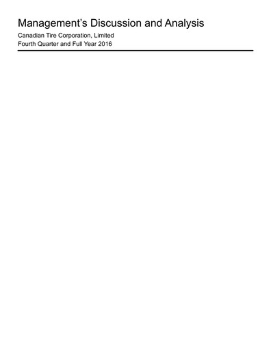 Thumbnail Canadian Tire Financial Statement 2016