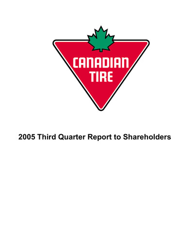 Thumbnail Canadian Tire Quarterly Report 2005-q3