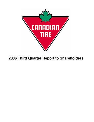 Thumbnail Canadian Tire Quarterly Report 2006-q3