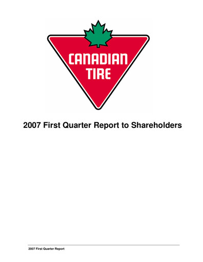 Thumbnail Canadian Tire Quarterly Report 2007-q1