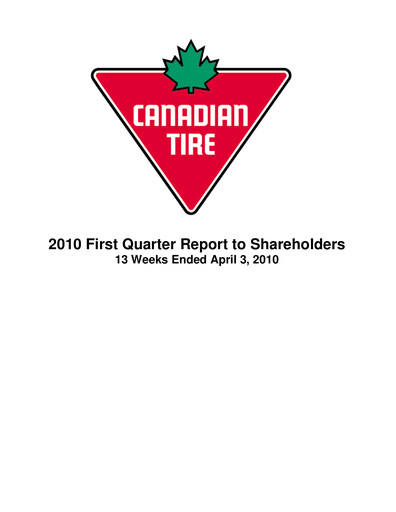 Thumbnail Canadian Tire Quarterly Report 2010-q1
