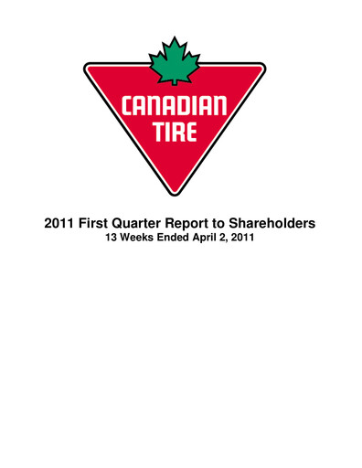 Thumbnail Canadian Tire Quarterly Report 2011-q1