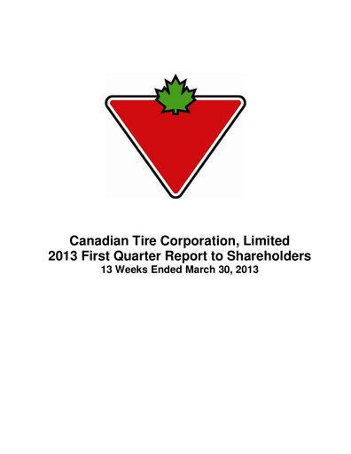 Thumbnail Canadian Tire Quarterly Report 2013-q1
