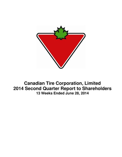 Thumbnail Canadian Tire Quarterly Report 2014-q2