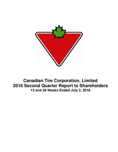 Thumbnail Canadian Tire Quarterly Report 2016-q2