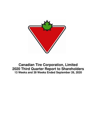 Thumbnail Canadian Tire Quarterly Report 2020-q3