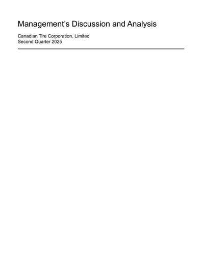 Thumbnail Canadian Tire Quarterly Report 2025-q2