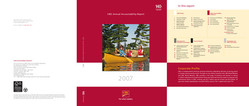 Thumbnail CIBC Annual Report 2007