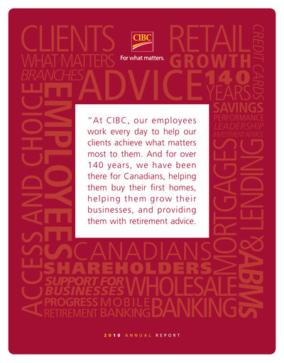 Thumbnail CIBC Annual Report 2010