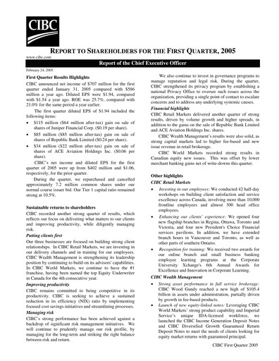 Vorschaubild CIBC (Canadian Imperial Bank of Commerce) Quartalsbericht 2005-q1