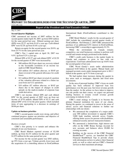 Vorschaubild CIBC (Canadian Imperial Bank of Commerce) Quartalsbericht 2007-q2
