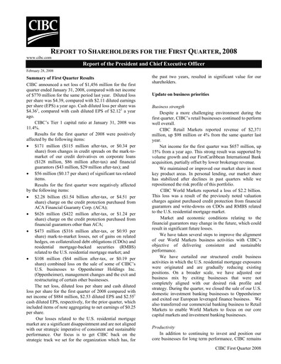 Vorschaubild CIBC (Canadian Imperial Bank of Commerce) Quartalsbericht 2008-q1