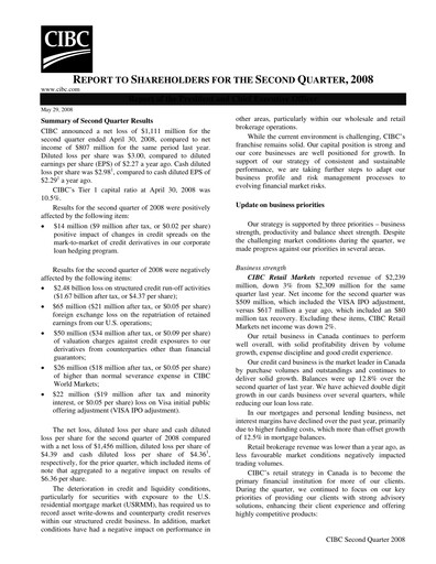 Vorschaubild CIBC (Canadian Imperial Bank of Commerce) Quartalsbericht 2008-q2