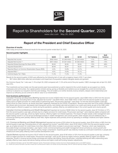 Vorschaubild CIBC (Canadian Imperial Bank of Commerce) Quartalsbericht 2020-q2