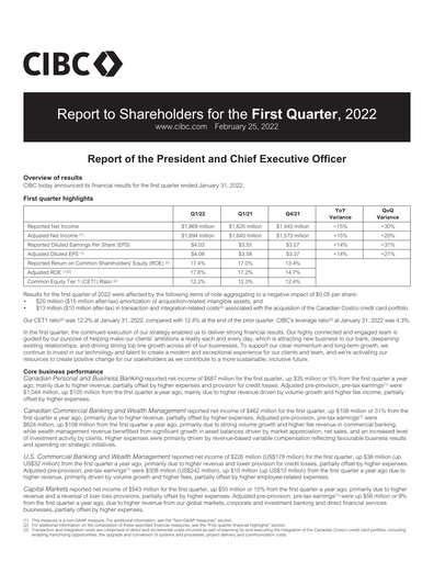 Vorschaubild CIBC (Canadian Imperial Bank of Commerce) Quartalsbericht 2022-q1