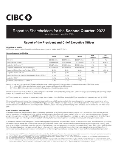 Vorschaubild CIBC (Canadian Imperial Bank of Commerce) Quartalsbericht 2023-q2