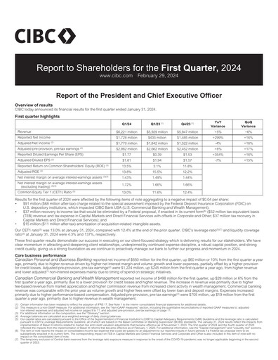 Vorschaubild CIBC (Canadian Imperial Bank of Commerce) Quartalsbericht 2024-q1