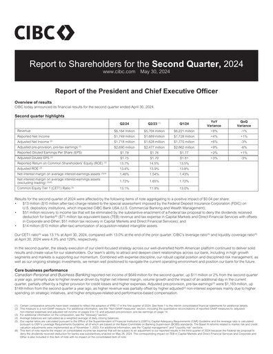 Vorschaubild CIBC (Canadian Imperial Bank of Commerce) Quartalsbericht 2024-q2