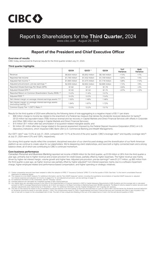 Vorschaubild CIBC (Canadian Imperial Bank of Commerce) Quartalsbericht 2024-q3