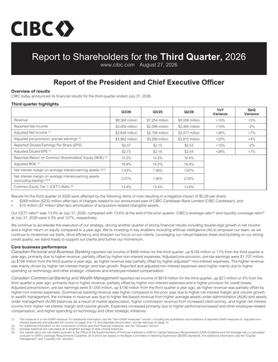 Vorschaubild CIBC (Canadian Imperial Bank of Commerce) Quartalsbericht 2026-q3