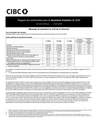 Miniature CIBC (Canadian Imperial Bank of Commerce) Rapport trimestriel 2026-q2