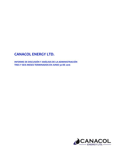 Thumbnail Canacol Energy Financial Report 2016-q2