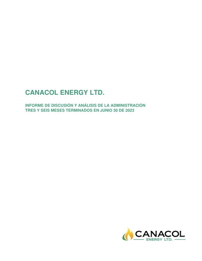 Thumbnail Canacol Energy Financial Report 2023-q2