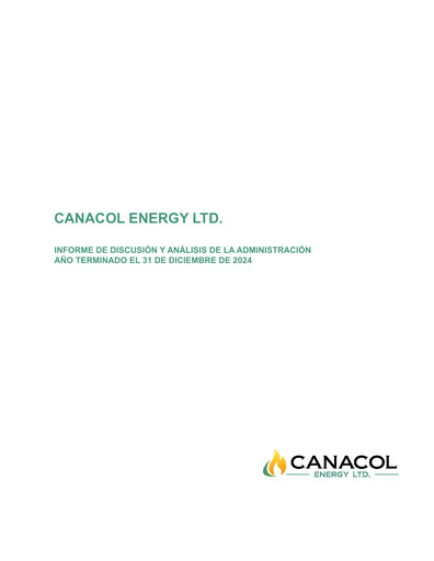Thumbnail Canacol Energy Financial Report 2024