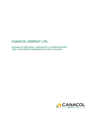 Thumbnail Canacol Energy Financial Report 2025-q2