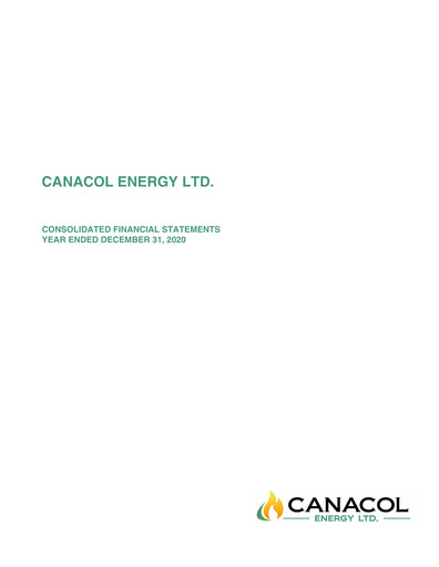 Thumbnail Canacol Energy Financial Statement 2020