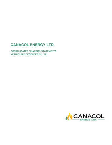 Thumbnail Canacol Energy Financial Statement 2021