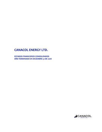 Thumbnail Canacol Energy Financial Statement 2018
