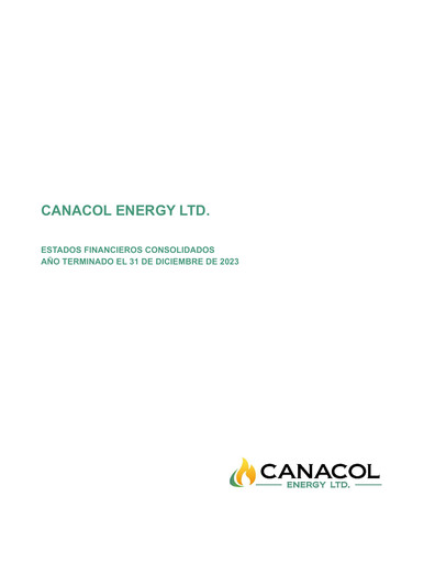 Thumbnail Canacol Energy Financial Statement 2023